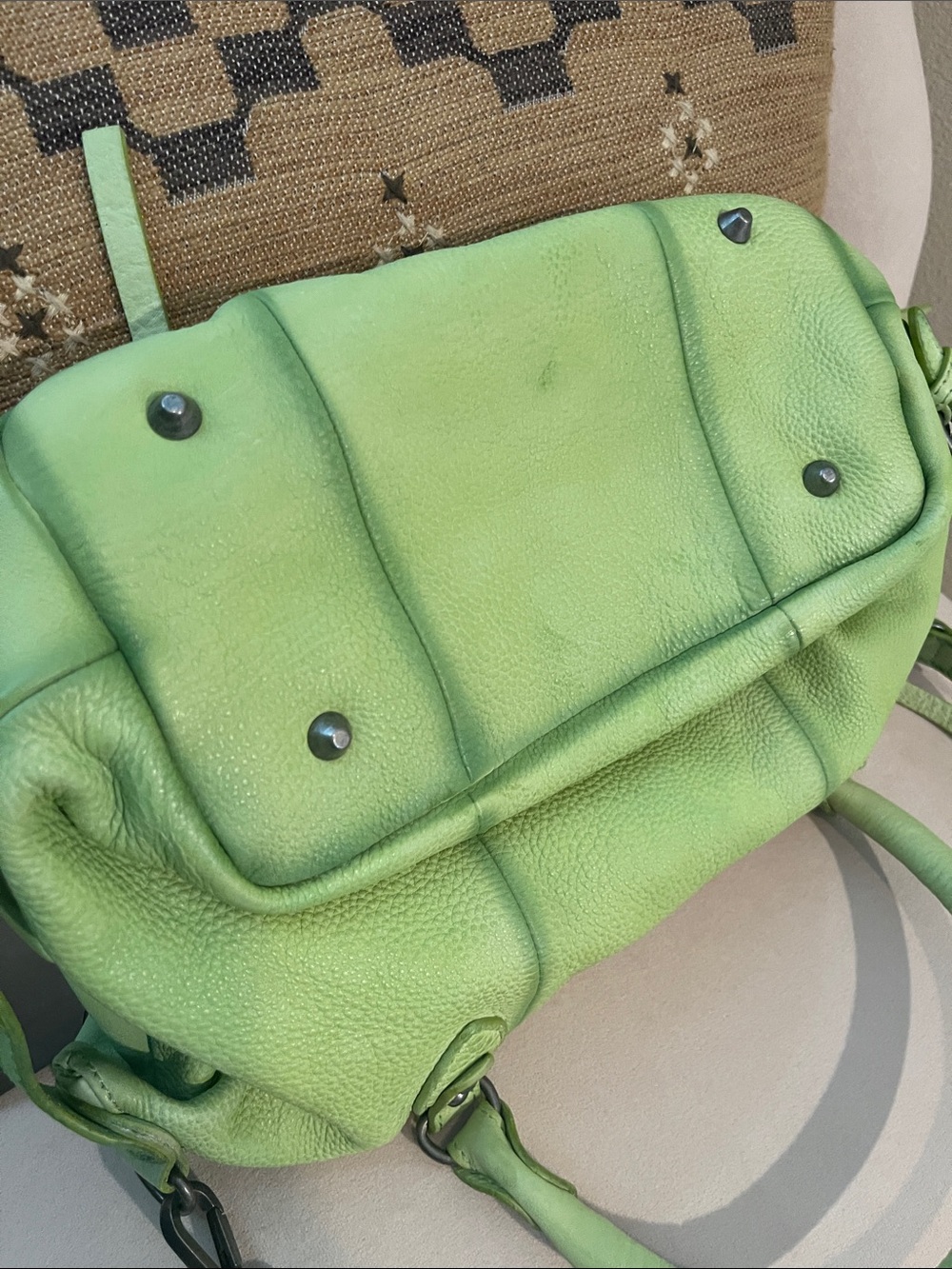 We The Free Baby Emerson MATCHA Leather Crossbody Satchel - Picture 7 of 8